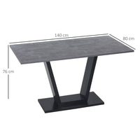 Tavolo da Pranzo per 4-6 persone 140x80x76 cm Piano Effetto Marmo