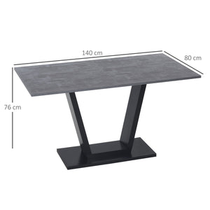 Tavolo da Pranzo per 4-6 persone 140x80x76 cm Piano Effetto Marmo