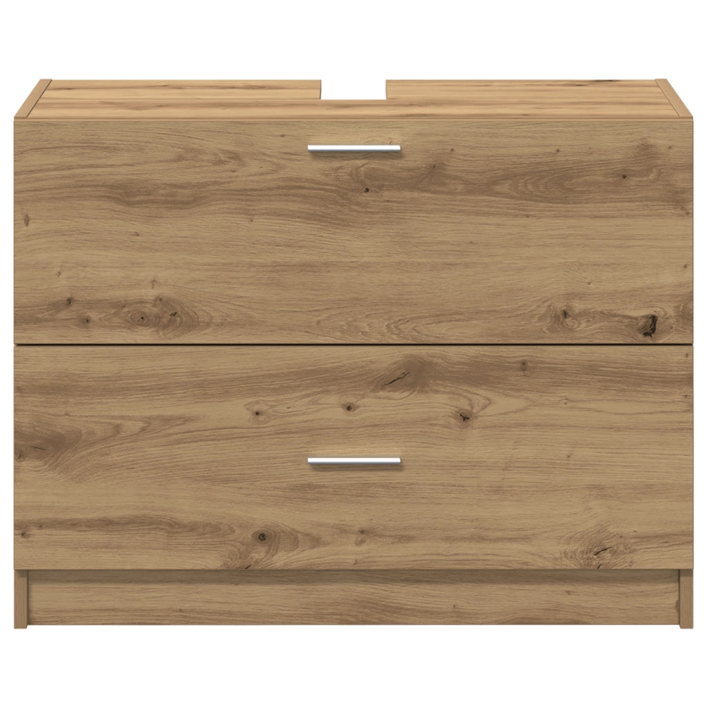 Mobile da Lavabo Rovere Artigianale 78x37x59 cm Legno Ingegnerizzato