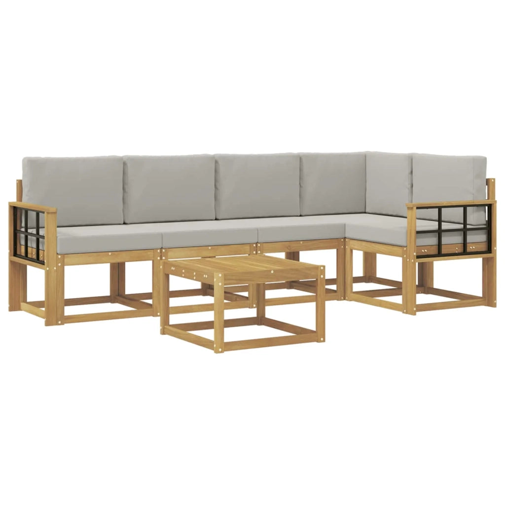 Set di divani da esterno 6 pcs Bianco e Grigio Chiaro 3387675