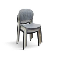 PAZZO DESIGN Sedia Anita Grigio set da 4 sedie in Polipropilene