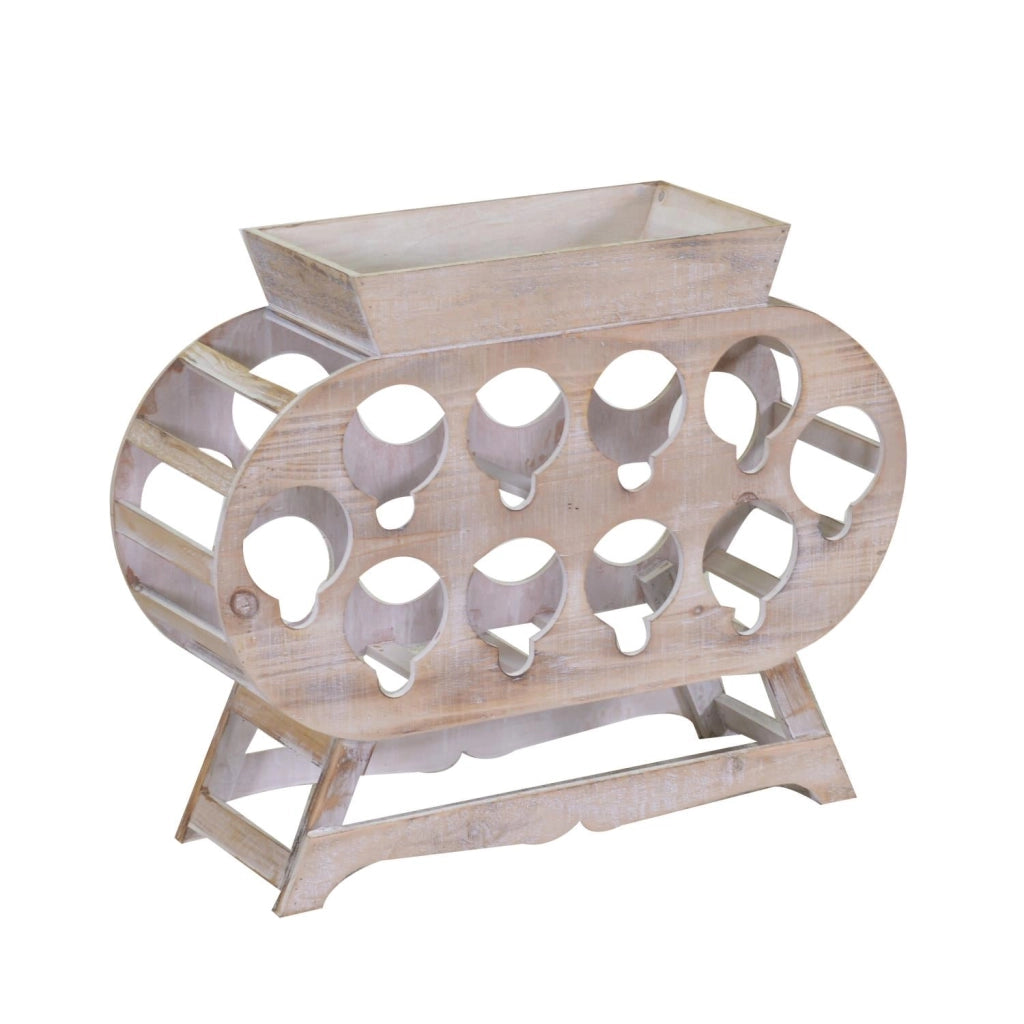 Portabottiglie 10 Posti 59x19xh48 cm in Legno Naturale