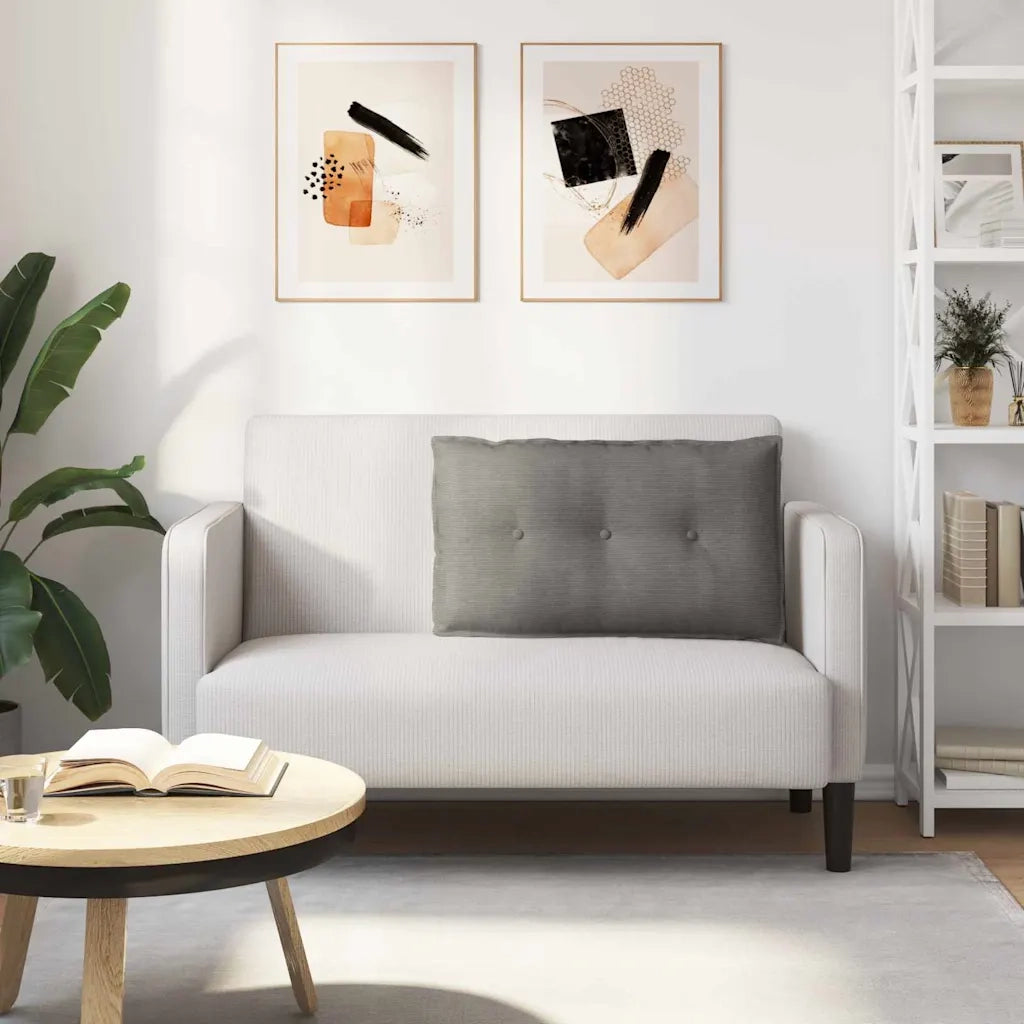 Cuscino per Schiena | Cuscino dorsale Grigio chiaro 80 x 50 cm Tessuto in Cords