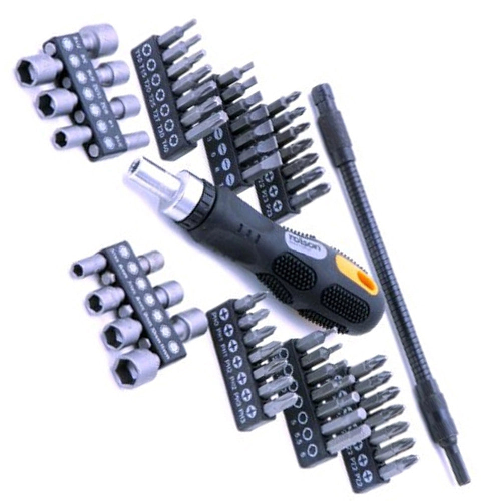 Trade Shop - Kit Set 58 Pezzi Torx Cacciaviti Punte Inserti Bussola Ph Pz Intercambiabili -