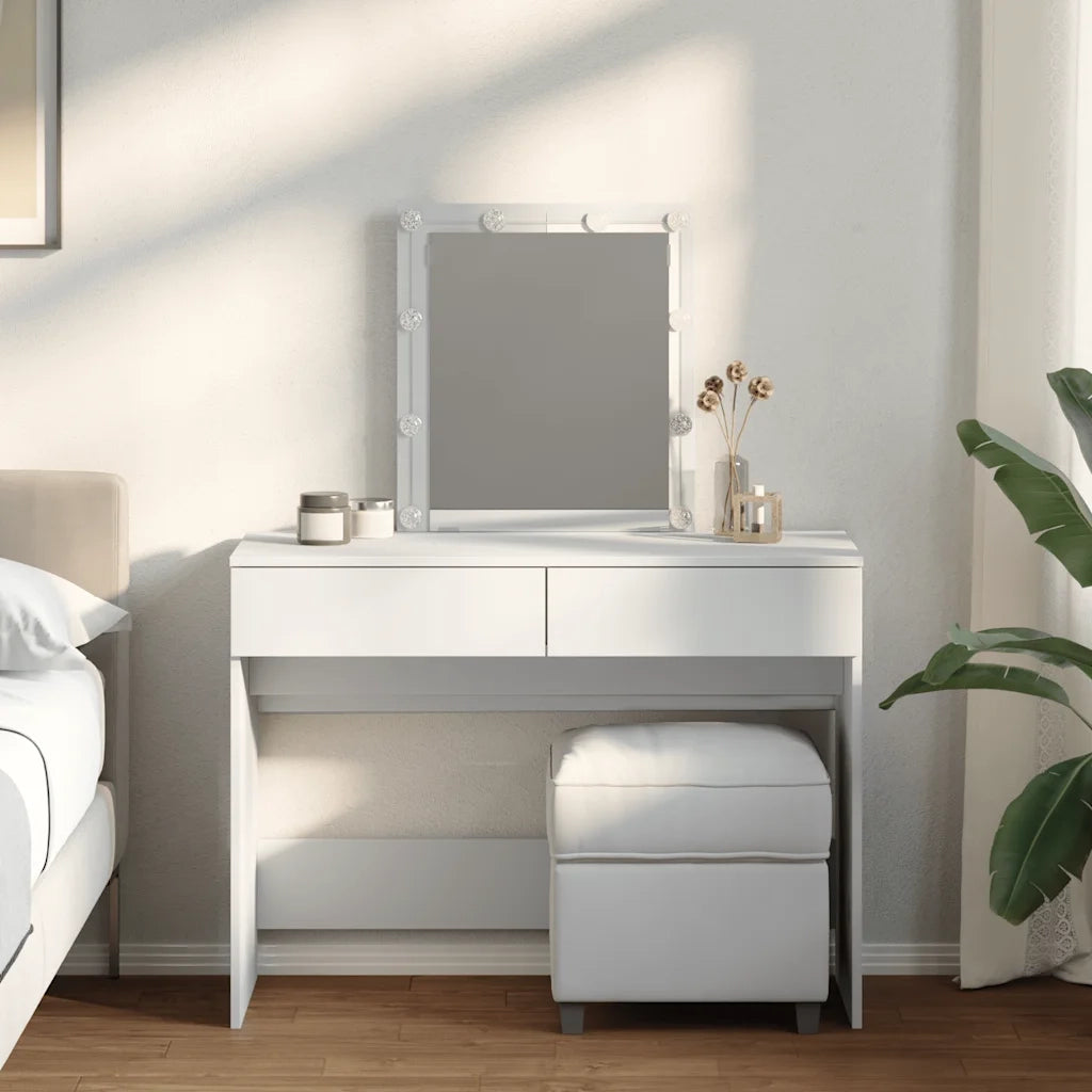 Toeletta | Tavolo da Trucco con LED Bianco 100x40x130 cm