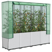 vidaXL Letto Rialzato con Copertura Serra Effetto Rattan 160x40x153 cm