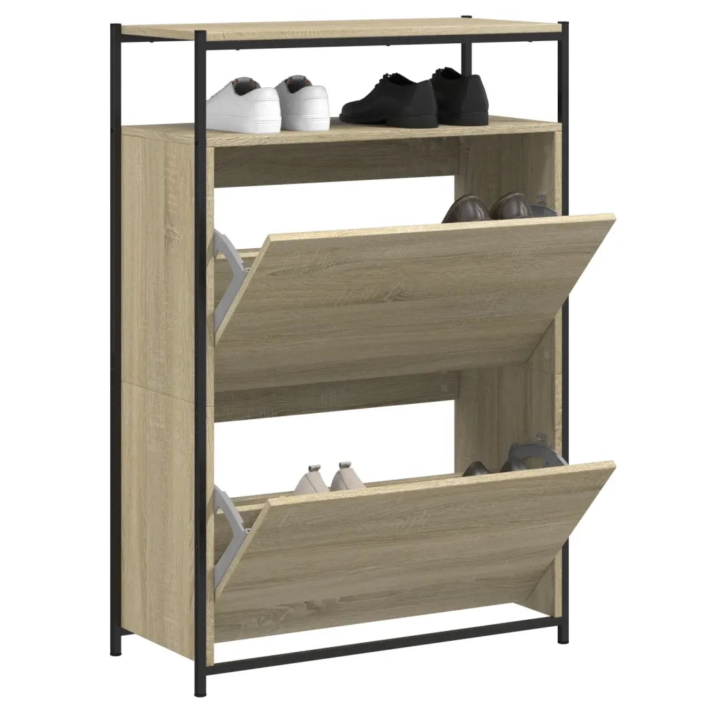 Scarpiera Rovere Sonoma 75x34x112 cm in Legno Multistrato 840035