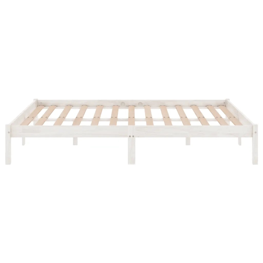 Giroletto-Struttura Letto Bianco in Legno Massello 150x200 cm King Size 499320