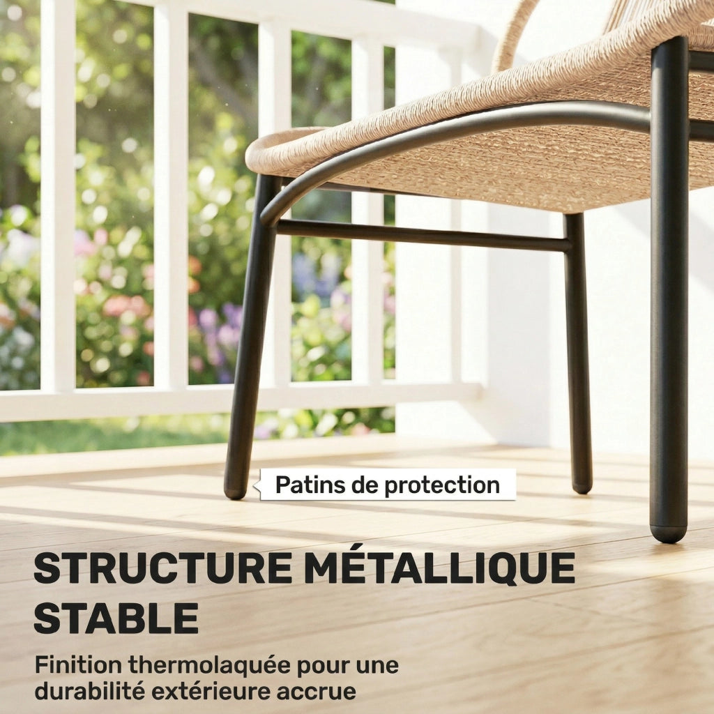 Panchina Giardino 2 Posti ¨C zephmum ¨C Resina Polyrattan Grigio Antracite