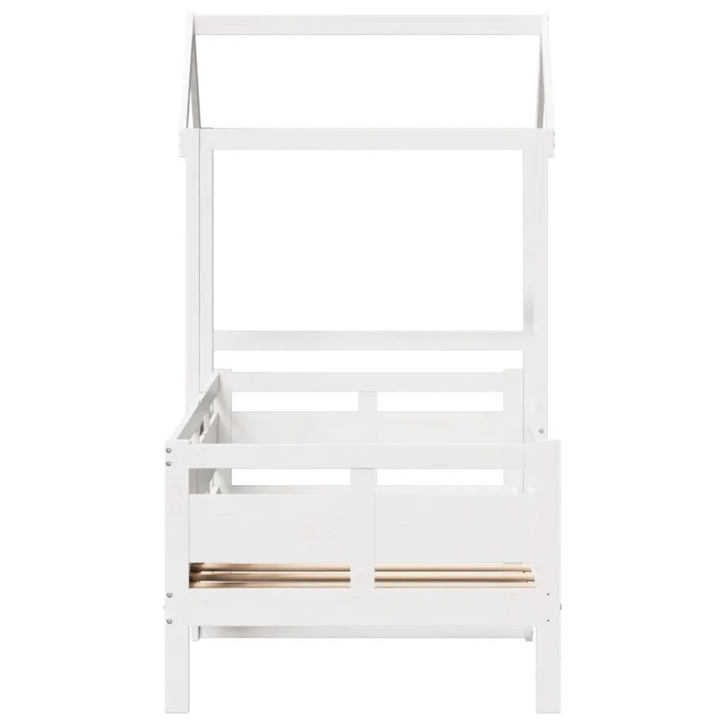Dormeuse con Tetto 80x200 cm Bianco in Legno Massello di Pino 3282291