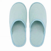 Trade Shop - Coppia Pantofole Ciabatte Bagno Chiuse Tessuto Azzurro Taglia 39-45 Stanza 79694 -