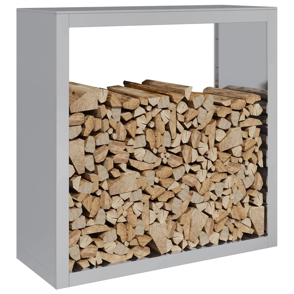 Portalegna 100 x 40 x 100 cm acciaio zincato grigio 02_0043689