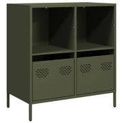 Credenza | Madia | Buffet da pranzo | Armadio da pranzo Verde Oliva 68x39x73,5 cm in Acciaio Laminato a Freddo