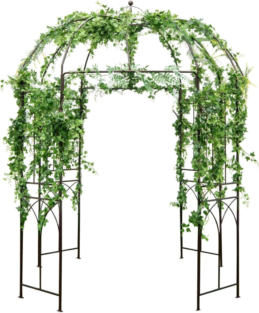 Pergola da Giardino a Forma di Gabbia d’Uccello, Pergole ad Arco in Metallo per Piante Rampicanti, Ideale per Matrimoni, Feste e Cerimonie, 211 x 211 x 256 cm