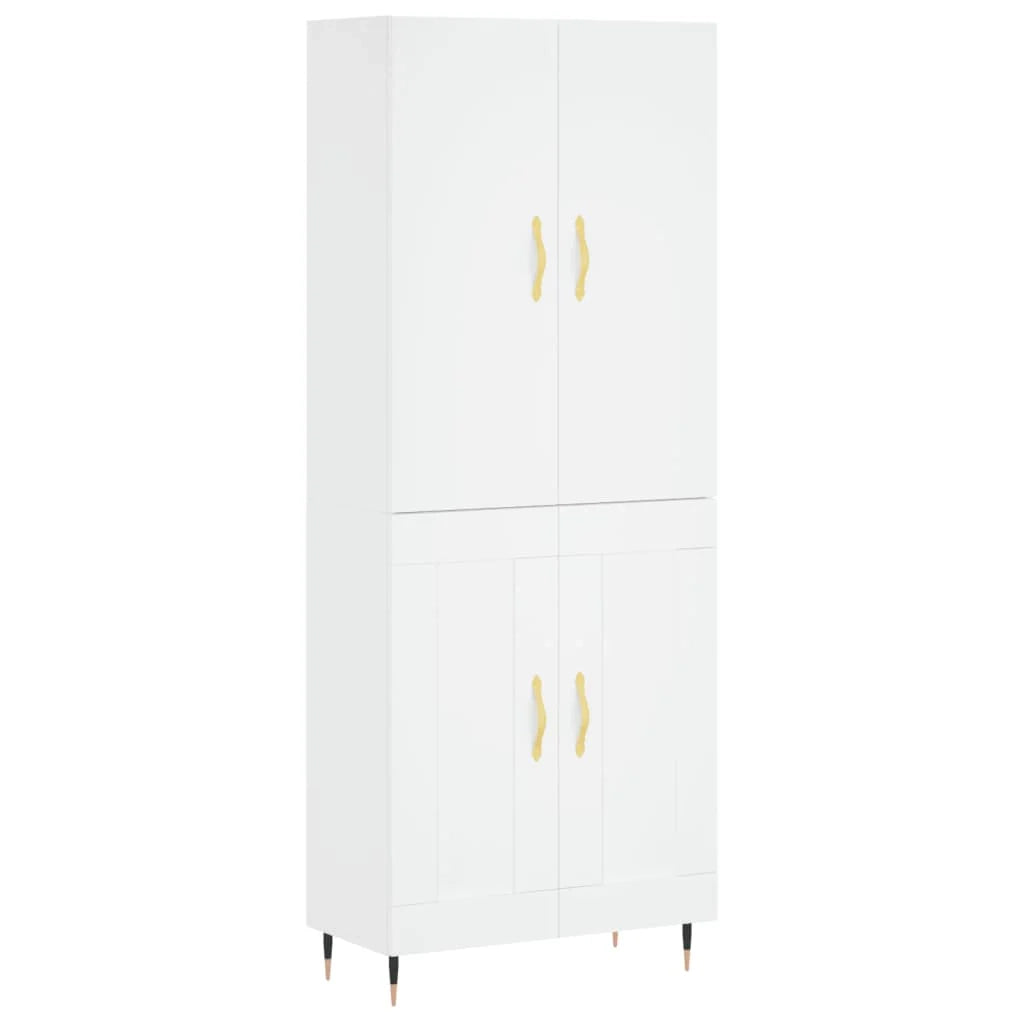 Buffet credenza cassettiera mobiletto mobile contenitore organizer cucina soggiorno salotto alto 69,5 x 34 x 180 cm legno ingegnerizzato bianco 02_0032734