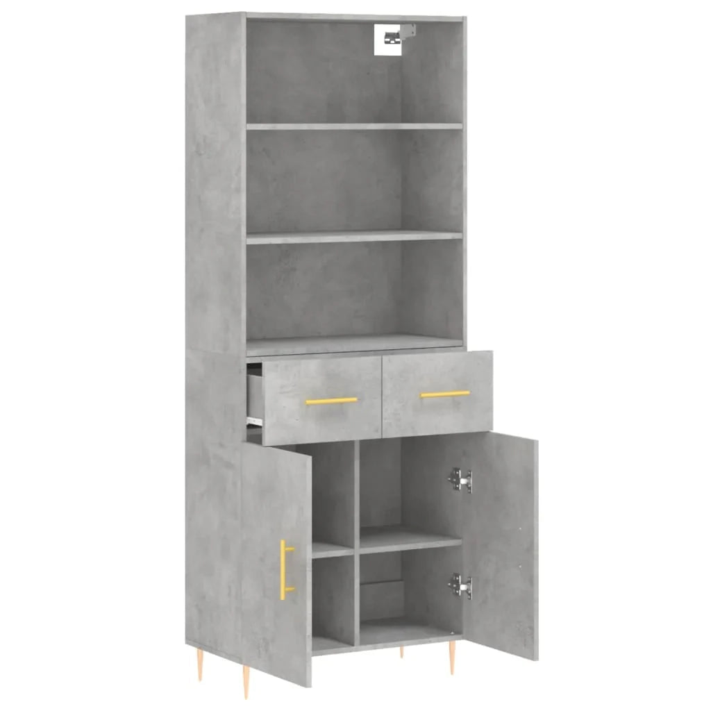 Buffet credenza cassettiera armadio mobile contenitore organizer cucina soggiorno salotto alto 69,5 x 34 x 180 cm legno ingegnerizzato grigio 02_0034606