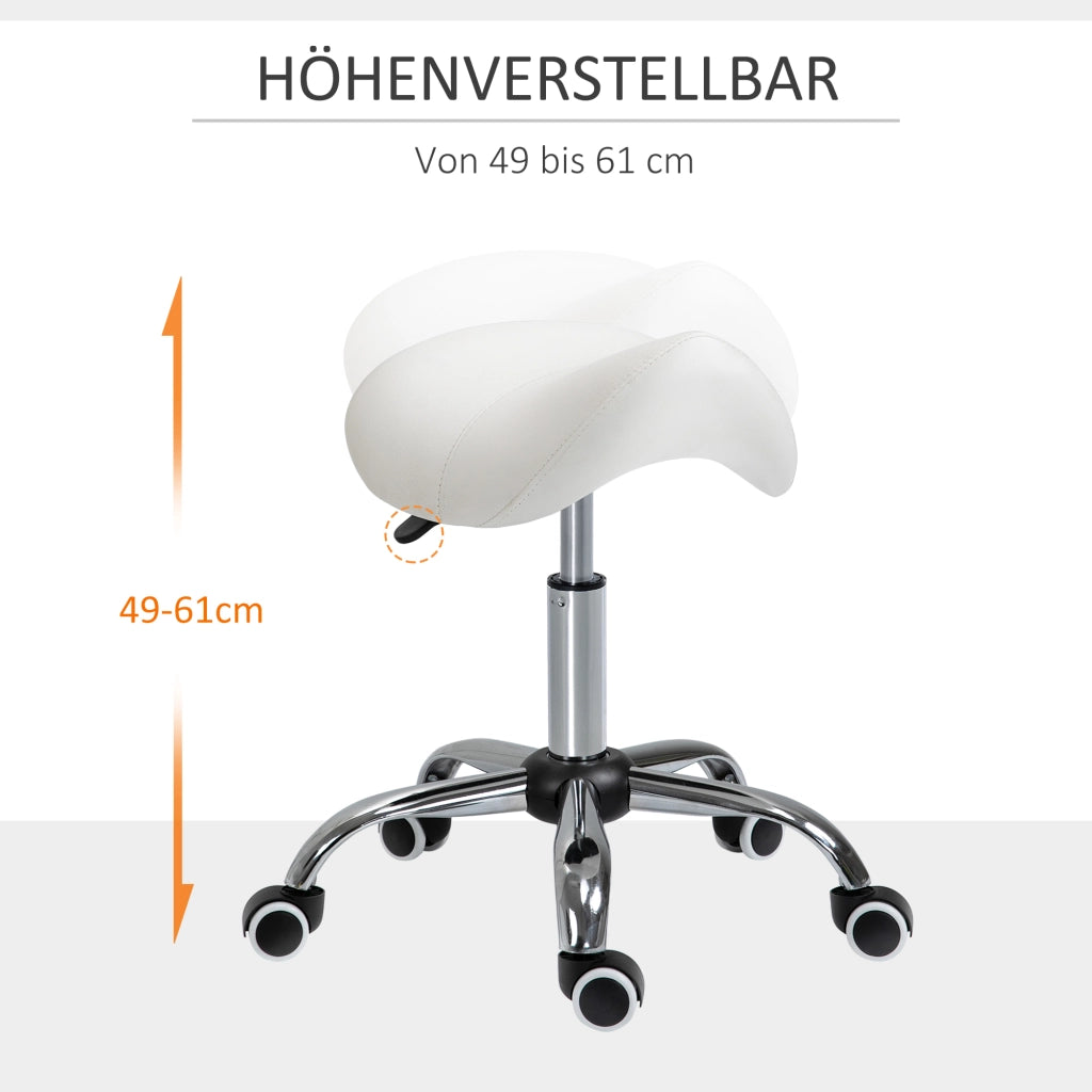 Sgabello girevole regolabile in altezza 49-61 cm ¨C Xylo ¨C Bianco