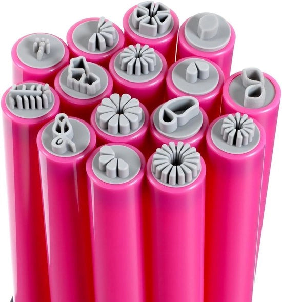 Set di pennelli per stampa di nail art con fiori e farfalle, 15 pezzi, con strumento per punti di silicone per manicure DIY.