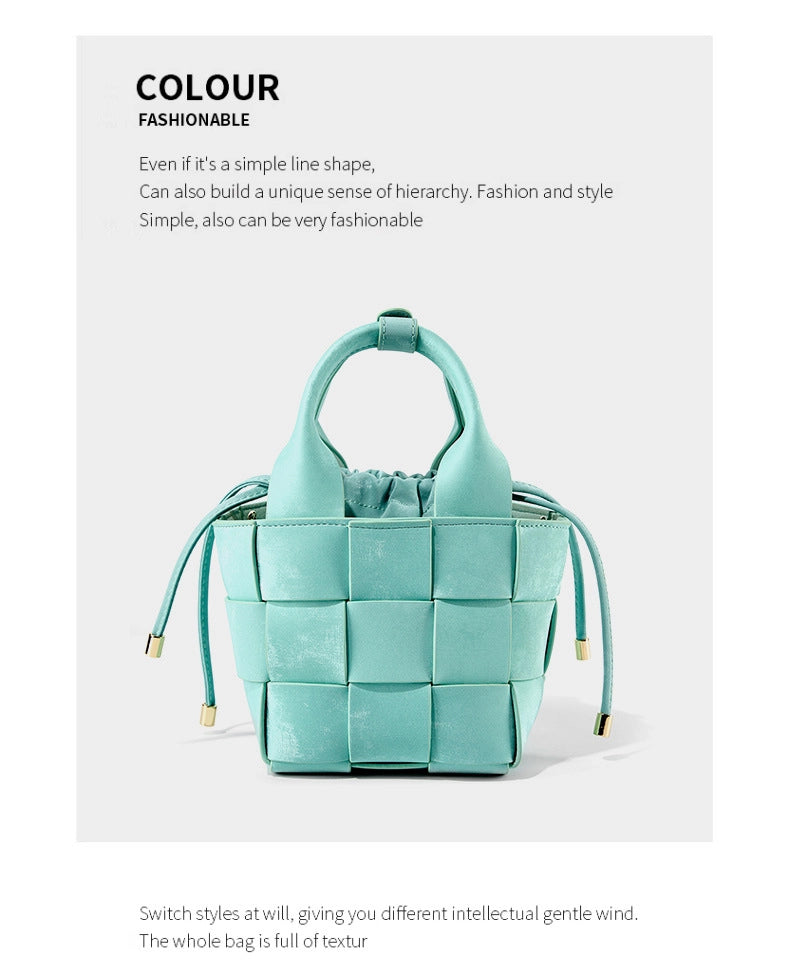 Borsa a tracolla da donna in vera pelle, stile vintage, blu.