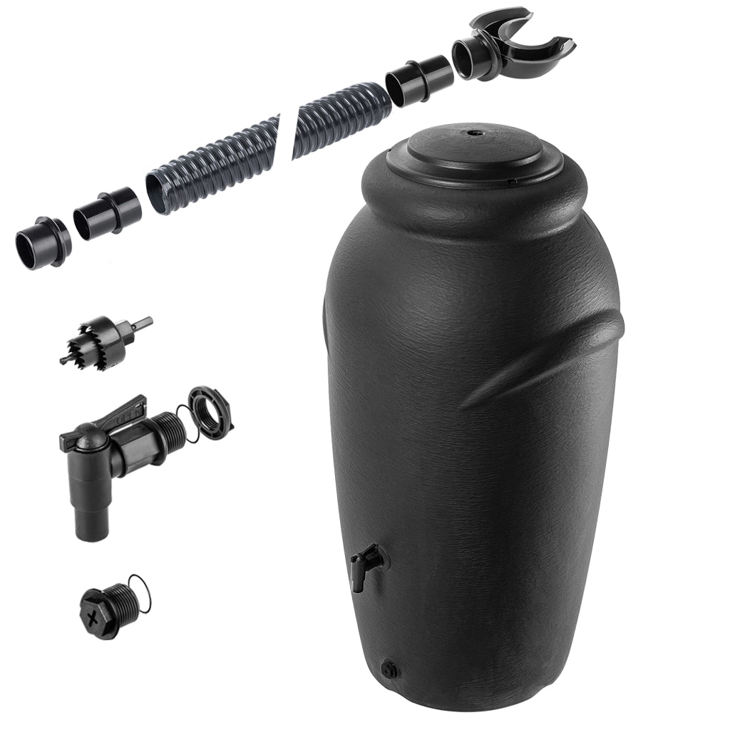 Serbatoio per acqua piovana KADAX 210L + Kit di collegamento al rubinetto e supporto