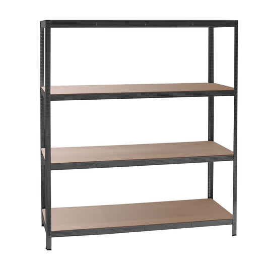 Scaffale per carichi pesanti Nero 160x60x180cm Sistema a incastro 4 ripiani 175kg/piano