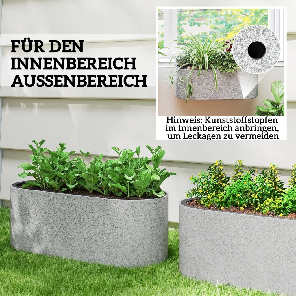 Set 2 Pezzi Vasi da Fiori Sospesi ¨C zephmum ¨C Grigio Chiaro 42x16x15 cm