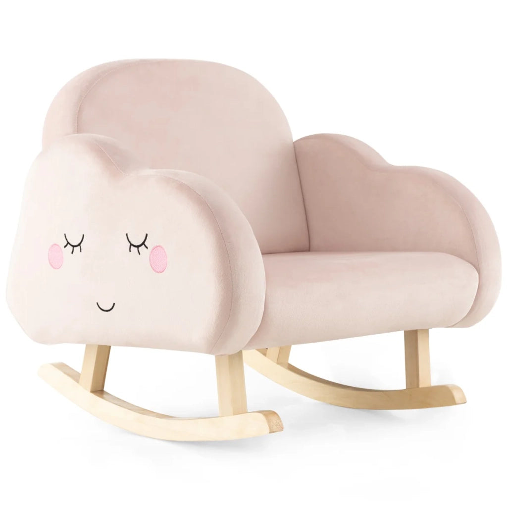 Sedia a dondolo per bambini 52 x 50 x 47 cm comfort ergonomico sensazione di comfort velluto rosa 20_0011289
