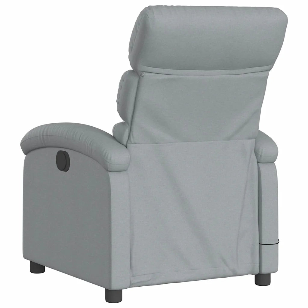 Divano Sedia-Poltrona Reclinabile Massaggio Elettrica Grigio Chiaro Tessuto 230039