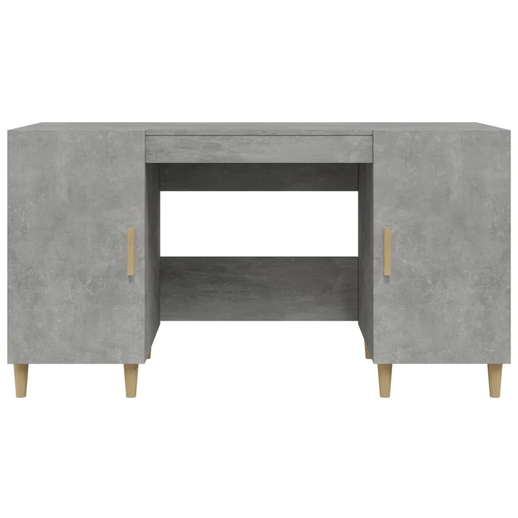 Scrivania tavolo postazione di lavoro mobile per computer studio 140 x 50 x 75 cm legno ingegnerizzato grigio 02_0023842