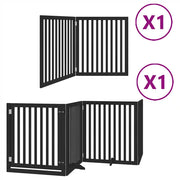 Cancello per Cani Porta Pieghevole Nero 6 Pannelli 480cm Pioppo CFW6143812
