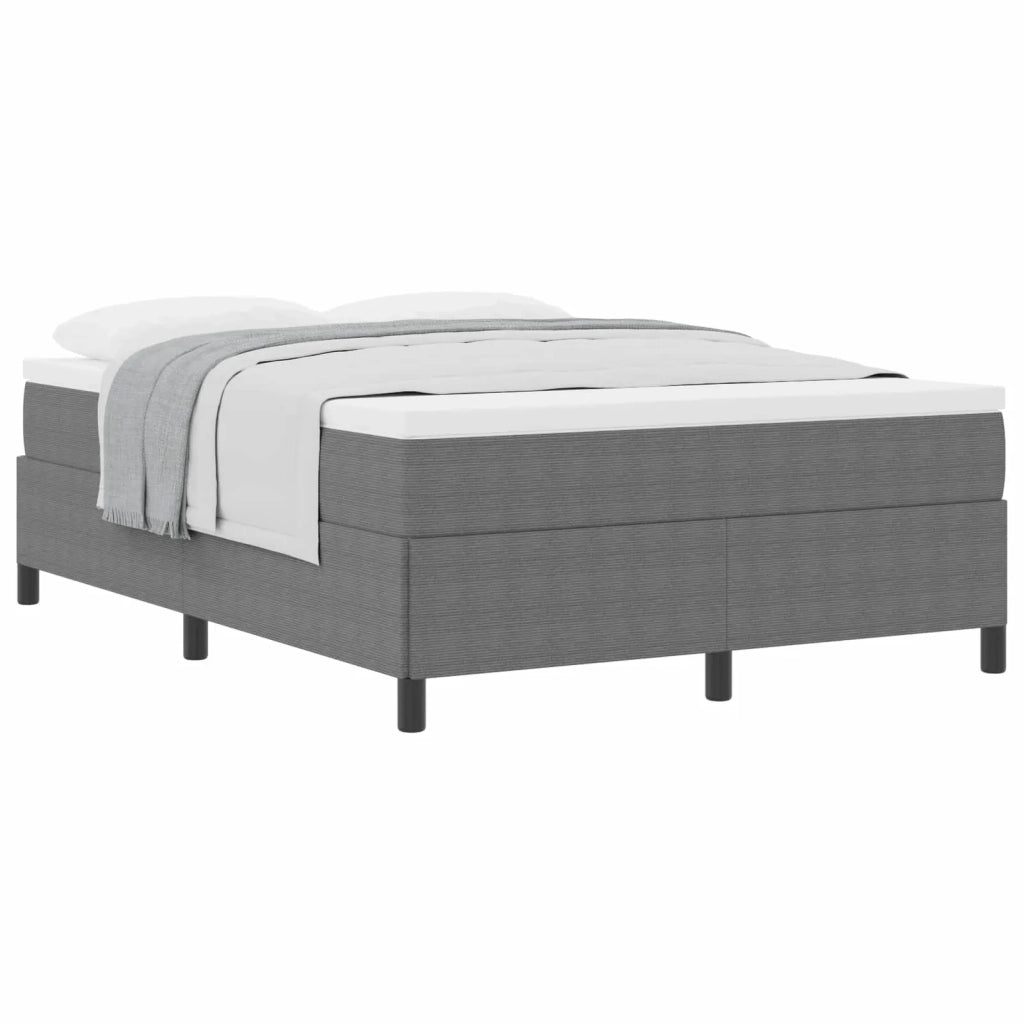 Letto a molle Grigio Chiaro 140 x 200 cm Tessuto in Cords 42006972