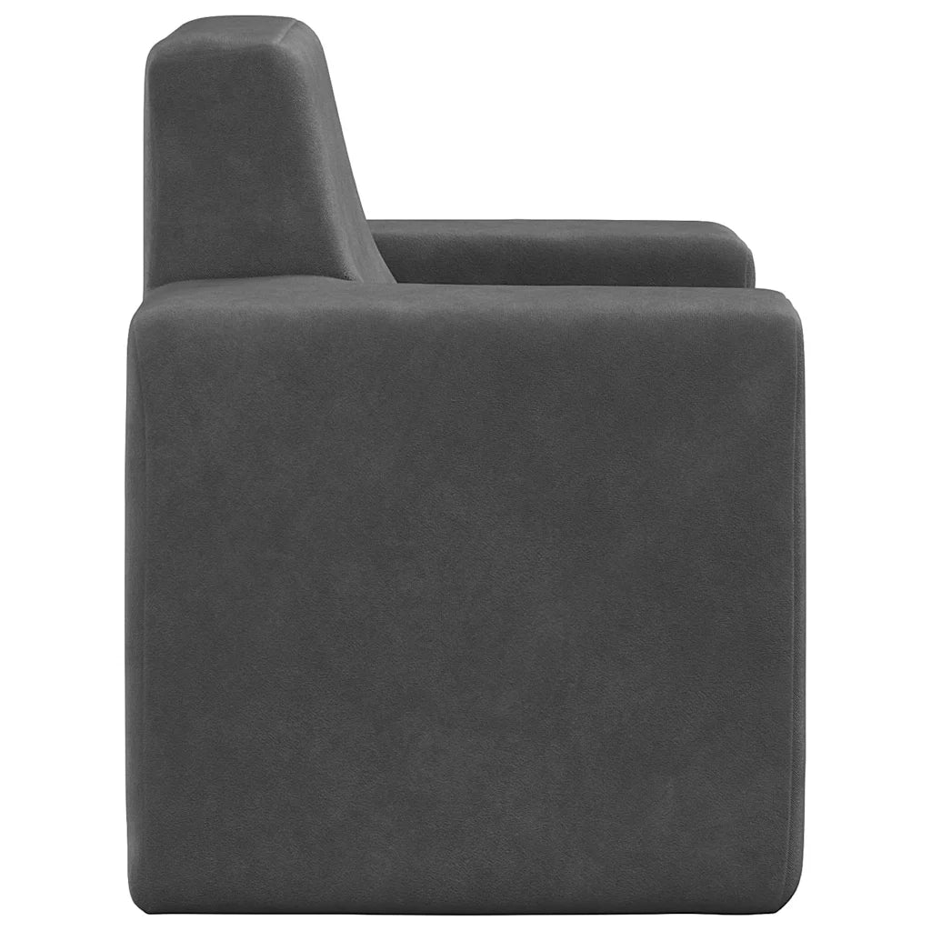 Divano per Bambini Antracite in Morbido Peluche 341835
