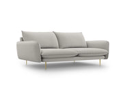 Cosmopolitan Design - Divano "Vienna" 4 posti in tessuto strutturato grigio chiaro 