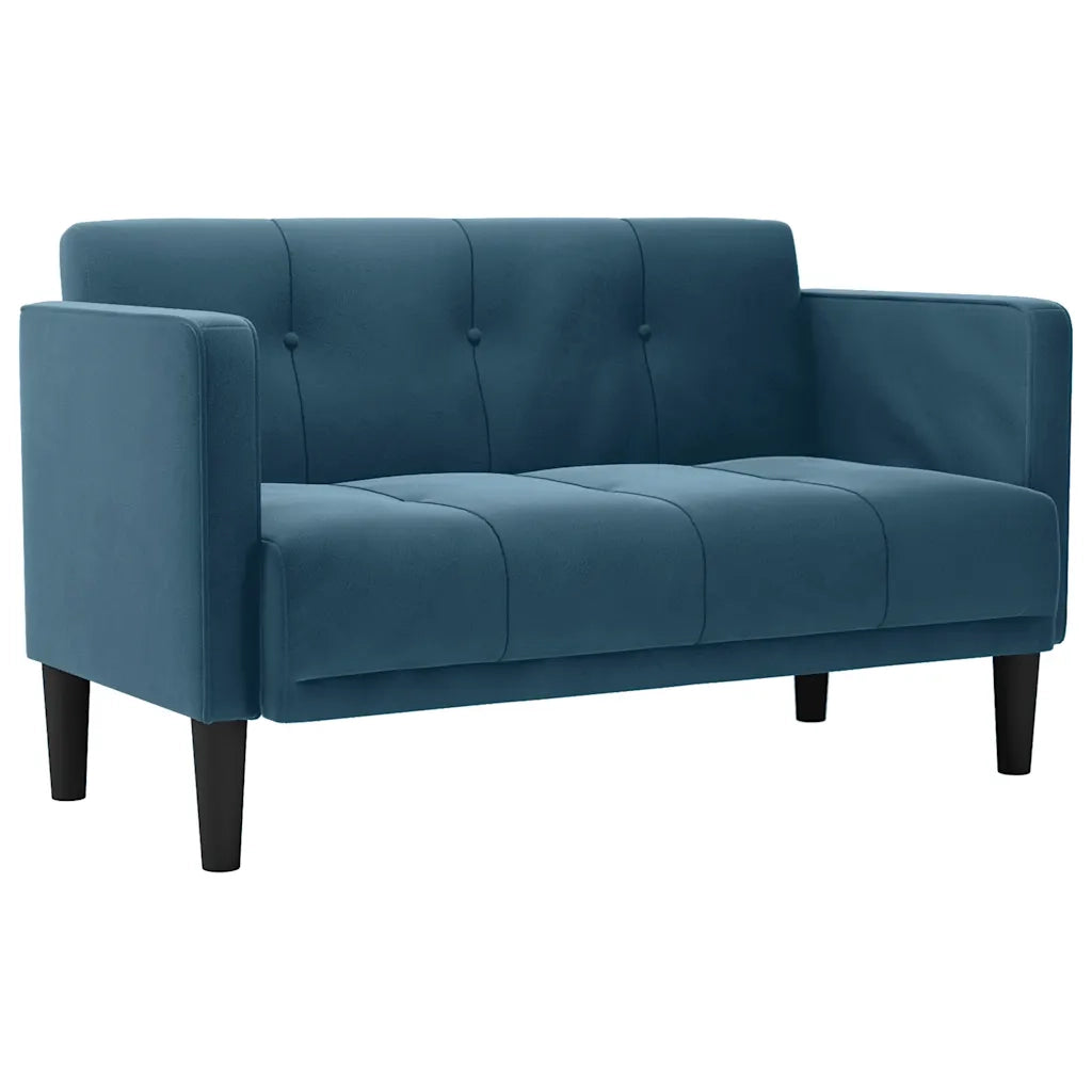 vidaXL Divano Divanetto Blu 111 cm in Velluto