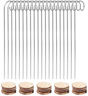 Etichette per piante 20 pezzi - Marcatori per piante in legno - Asta in acciaio inossidabile 20 cm - Etichette rotonde 4-5 cm - Etichette per giardino - Facili da utilizzare - Etichette per giardino