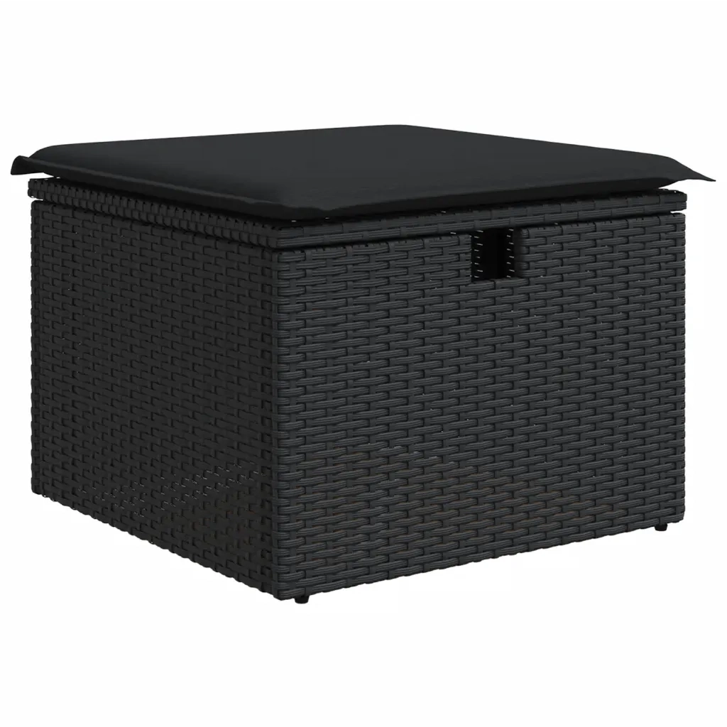 Set Divani da Giardino con Cuscini 8 pz Nero in Polyrattan 3274825