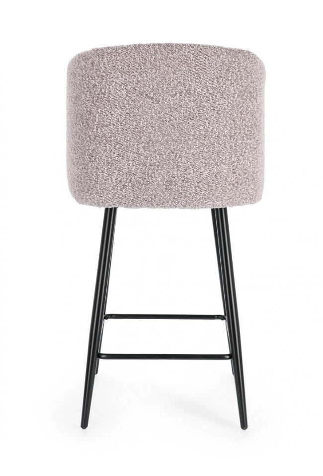 Set 2 Sgabelli Cucina Bouclé Nero Moderno da Interno - FELICIA