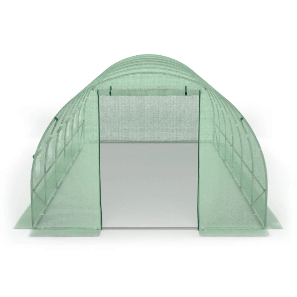 ProBache - Telone di ricambio per serra da giardino a tunnel da 18 m² (6 x 3 x 2 m), anti-UV, con porta e finestre, modello CRIMÉE verde