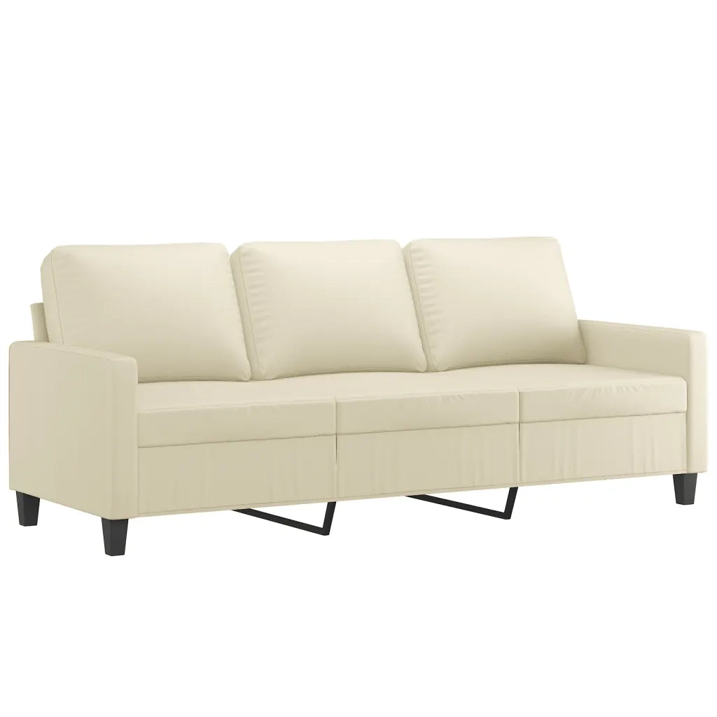 Set di Divani 4 pz con Cuscini crema in Similpelle