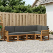Set di divani da esterno 5 pcs Naturale e Antracite Poliestere 3385218
