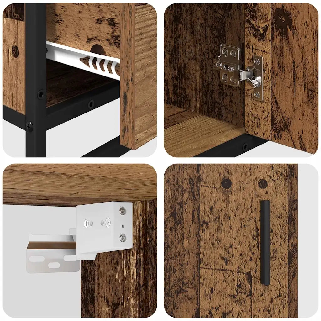 Set di mobili per il bagno con cassetto 3 pcs Legno vecchio 3402494