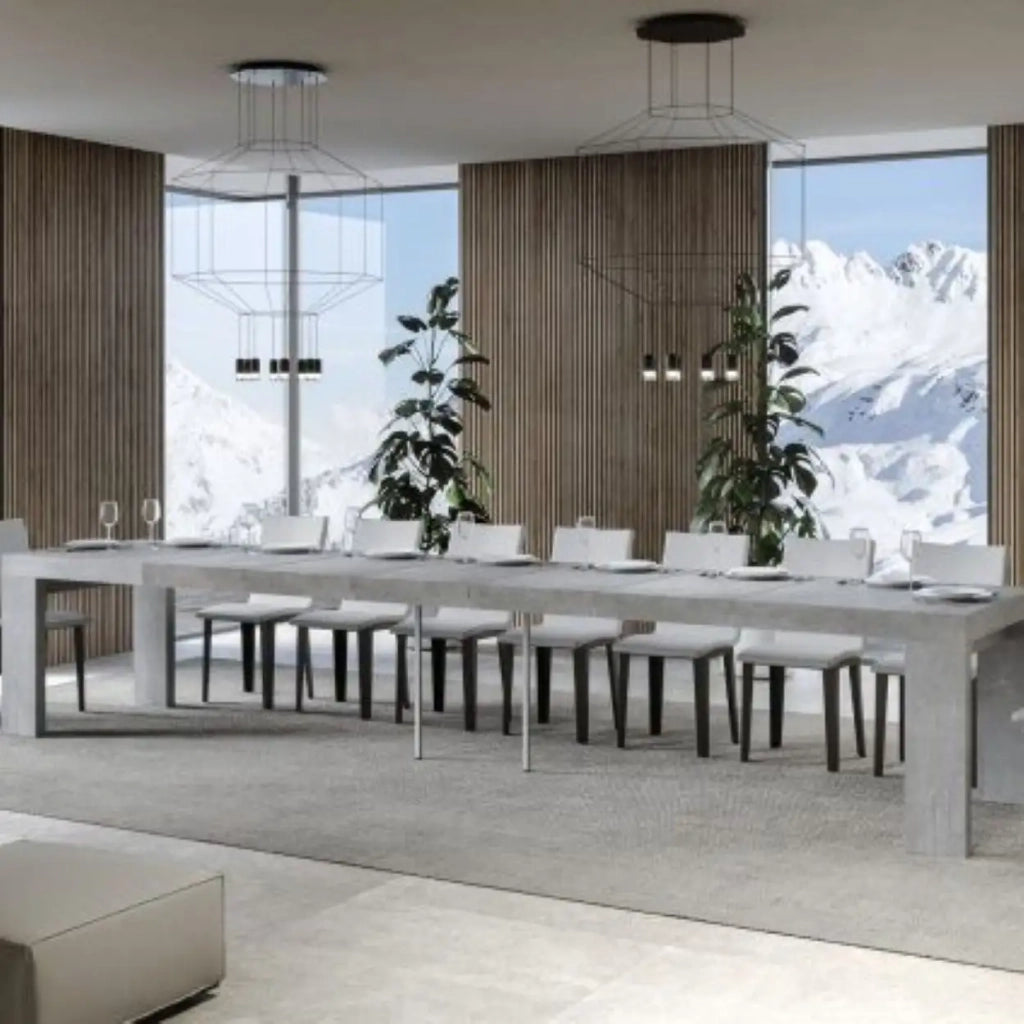 Tavolo allungabile 130/390x90 cm Roxell Premium colore cemento