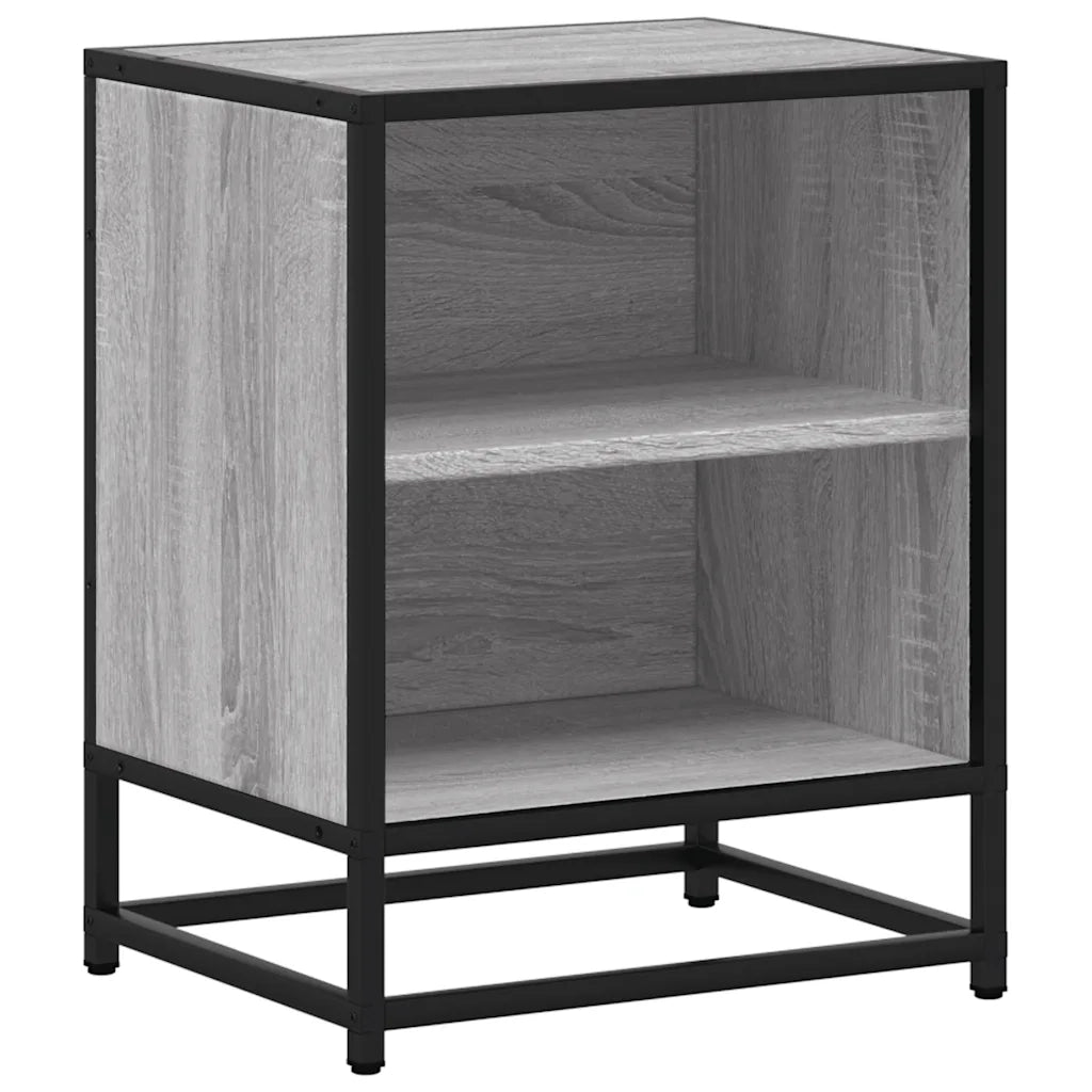 Set di 2 Comodini | Armadio da Notte | Mobiletto da notte Grigio Sonoma 40x31x50cm Legno Multistrato Metallo