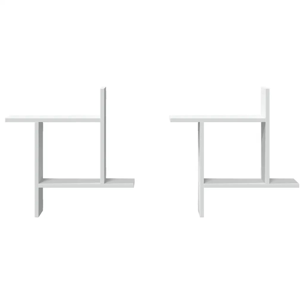 vidaXL Mensole a Muro 2 pz Bianche 50x12x50 cm in Truciolato