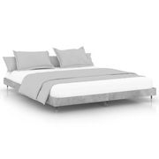 Letto matrimoniale | Letto per adulti | Giroletto Grigio Cemento 200x200 cm in Legno Multistrato