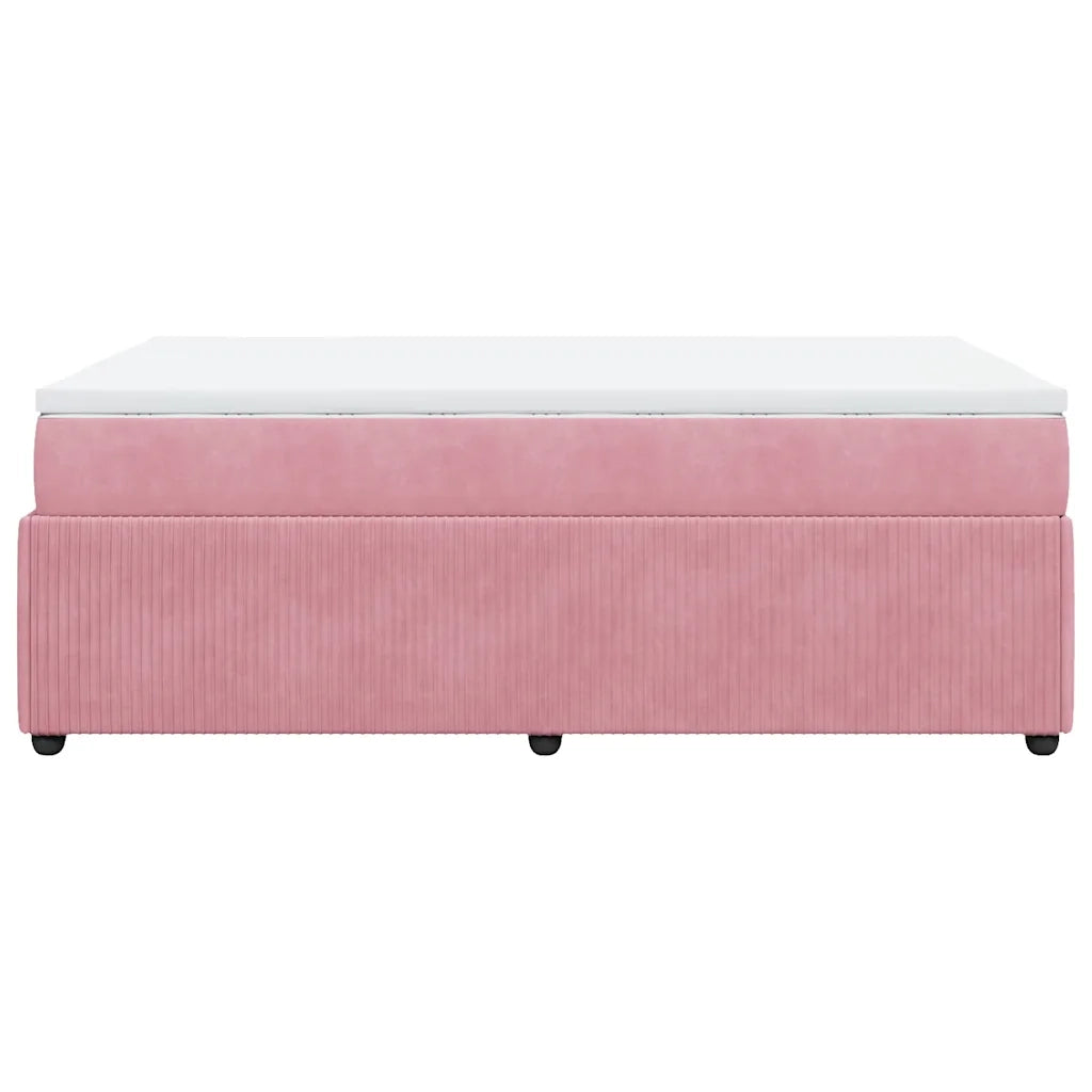Giroletto a Molle con Materasso Rosa 120x200 cm in Velluto