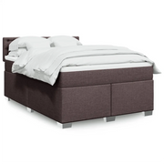 vidaXL Giroletto a Molle con Materasso Marrone Scuro 140x200cm Tessuto
