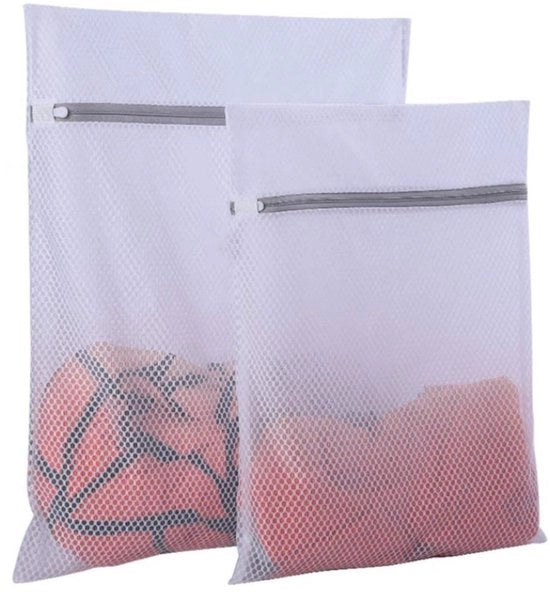 Due pezzi di set di waschette in mesh di cera d'api duraturo - waschette per lavatrice - per capi delicati - per T-shirt, giacca, abito, pantaloni (30 x 40 cm e 40 x 50 cm)