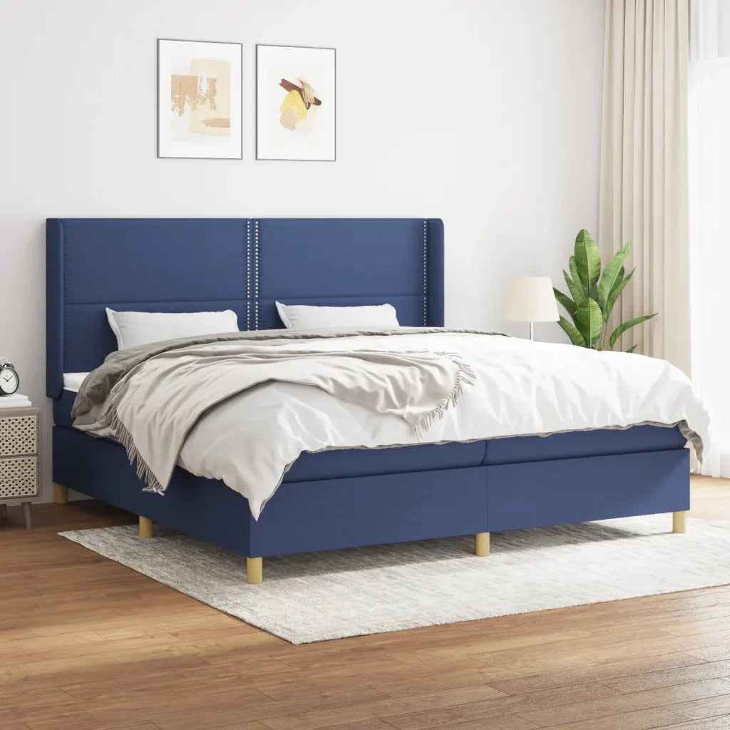Giroletto a Molle con Materasso Blu 200x200 cm in Tessuto cod mxl 32132