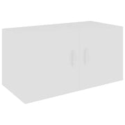 Mobiletto sospeso bianco a parete 80 x 39 x 40 cm con 2 ante design moderno per corridoio in legno composito bianco 02_0047768
